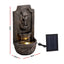 Gardeon Solar Fountain Water Feature Lion Head Wall Fountain 67cm Brown