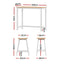 Artiss Bar Table and Stools Set Dining Desk Solid Wood Kitchen Chairs Cafe Pub