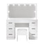 Artiss Dressing Table Set Stool 10 Led Bulbs White Debbie