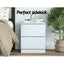 Artiss 2x Bedside Table 2 Drawers - PEPE White