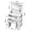Artiss Dressing Table Vanity Desk LED Mirror Stool Storage Power Outlet Hairdryer Holder White