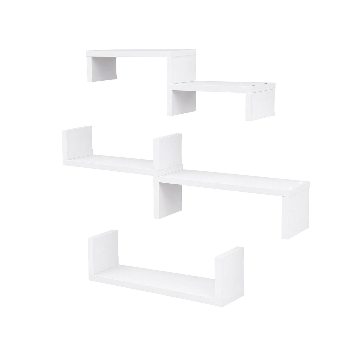 Artiss Floating Wall Shelves Set of 5 Mounted U-Shape Display Ledge, White