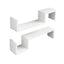 Artiss Set of 2 Floating Shelves Wall Mounted S-Shape Display Ledge, White