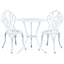 Gardeon 3PC Outdoor Setting Bistro Set Chairs Table Cast Aluminum Patio Furniture Tulip White