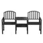 Gardeon Outdoor Garden Bench Seat Loveseat Steel Table Chairs Patio Furniture Black