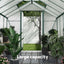 Green Fingers Greenhouse 6.3x2.44x2.1M Aluminium Polycarbonate Green House Garden Shed