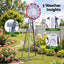 Gardeon Garden Windmill Metal Weather Station with Rain Gauge 182cm Silver