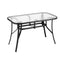 Gardeon 120CM Outdoor Dining Table Steel Parasol Hole Desk Patio Furniture Black