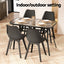 Gardeon 120CM Outdoor Dining Table Steel Parasol Hole Desk Patio Furniture Black