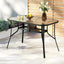Gardeon 120CM Outdoor Dining Table Steel Parasol Hole Desk Patio Furniture Black