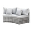 Gardeon 2 PCS Outdoor Sofa Set Rattan Modular Chair Garden Patio Furniture Grey