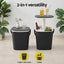 Gardeon 2-in-1 Outdoor Bar Table Portable Wine Cooler 15L Ice Bucket Tong Black