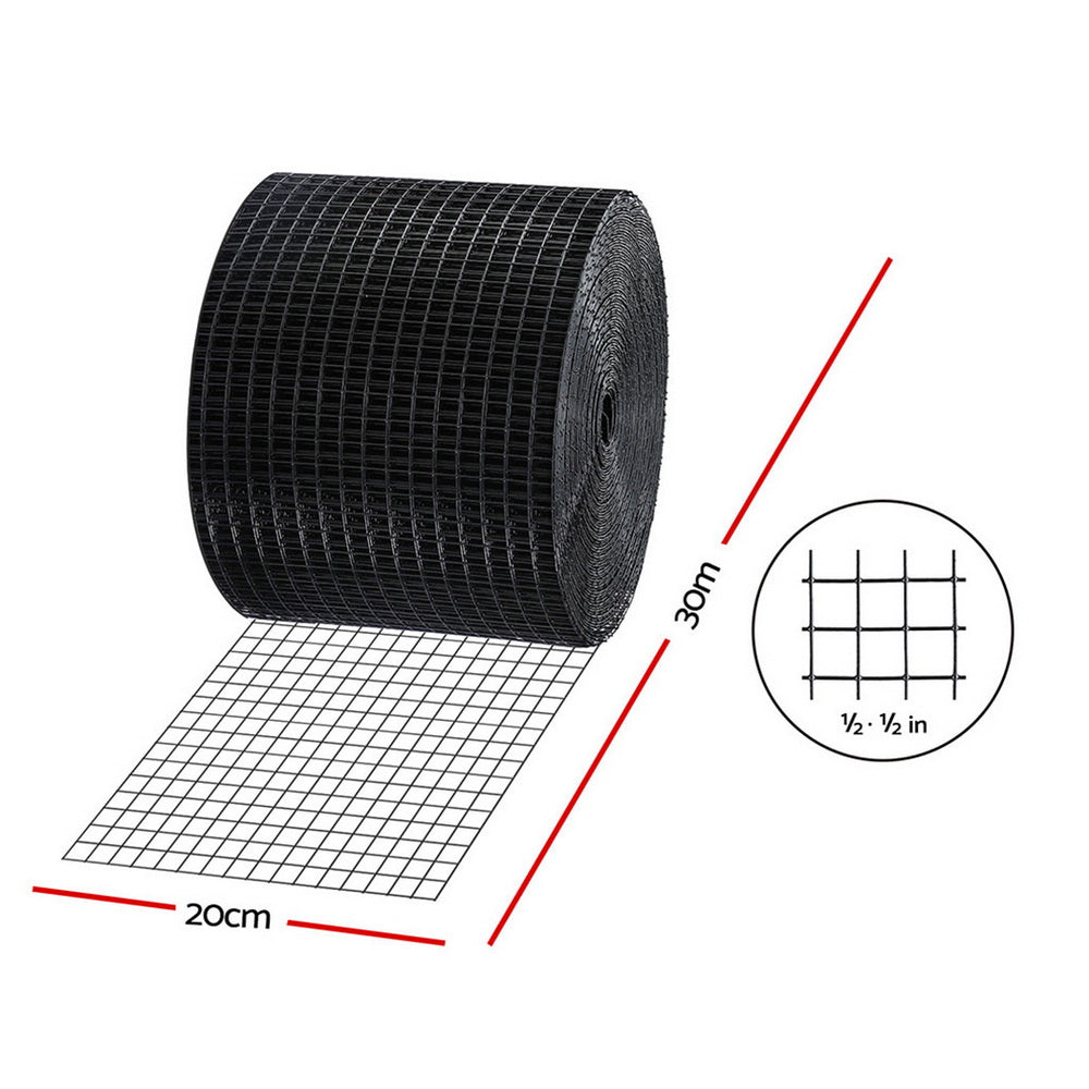 Gardeon 20cm x 30M Solar Panel Bird Guard Mesh Critter Guard Roll Kit with Rust-Proof PVC Coating