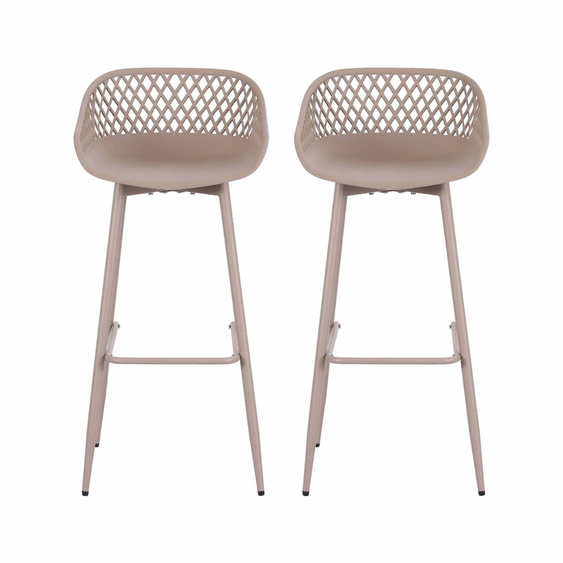 Gardeon 2PC Outdoor Bar Stools Plastic Metal Dining Chair Patio Furniture Coffee