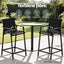 Gardeon 2PC Outdoor Bar Stools Steel Dining Chairs Patio Furniture Garden Black