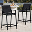 Gardeon 2PC Outdoor Bar Stools Steel Dining Chairs Patio Furniture Garden Black