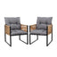 Gardeon 2PC Outdoor Dining Chair Wicker Patio Armchair Cushion Garden Furniture