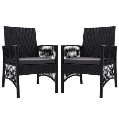 Gardeon 2PC Outdoor Dining Chairs Patio Furniture Wicker Lounge Chair Garden