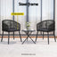 Gardeon 2PC Outdoor Dining Chairs Wicker Chair Patio Furniture Garden Steel Black