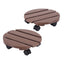 Gardeon 2PC Plant Carts HDPE Plant Caddy With Lockable Wheels Rolling Brown