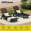 Gardeon 2PCS Sun Lounge Lounger Beach Chair HDPE Patio Outdoor Furniture with Wheels Black