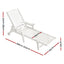 Gardeon 2PCS Sun Lounge Lounger Beach Chair HDPE Patio Outdoor Furniture with Wheels White