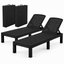 Gardeon 2X Foldable Sun Lounges Outdoor Recliner Patio Beach Chair Rattan Black