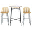Gardeon 3-Piece Outdoor Bar Set Wicker Table Chairs Patio Bistro