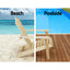 Gardeon 3PC Adirondack Outdoor Table and Chairs Wooden Beach Chair Natural