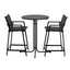 Gardeon 3PC Outdoor Bar Set Stools Dining Chairs Table Patio Furniture Bistro Set Steel Black