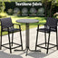 Gardeon 3PC Outdoor Bar Set Stools Dining Chairs Table Patio Furniture Bistro Set Steel Black