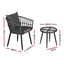 Gardeon 3PC Outdoor Bistro Set Patio Furniture Lounge Setting Table and Chairs Grey