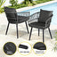 Gardeon 3PC Outdoor Bistro Set Patio Furniture Lounge Setting Table and Chairs Grey