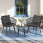 Gardeon 3PC Outdoor Bistro Set Patio Furniture Lounge Setting Table and Chairs Grey