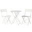 Gardeon 3PC Outdoor Bistro Set Steel Table and Chairs Patio Furniture White