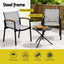 Gardeon 3PC Outdoor Bistro Set Table and Chairs Steel Dining Chair Patio Furniture Textilene