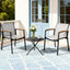 Gardeon 3PC Outdoor Bistro Set Table and Chairs Steel Dining Chair Patio Furniture Textilene