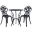Gardeon 3PC Outdoor Setting Bistro Set Chairs Table Cast Aluminum Rose Black
