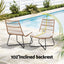 Gardeon 3PC Outdoor Setting Wicker Bistro Set Table Chairs Patio Furniture Brown