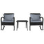 Gardeon 3PC Rocking Chair Table Wicker Outdoor Furniture Patio Bistro Set Black