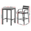 Gardeon 3Pcs Outdoor Bar Set Stools Dining Chairs Table Patio Aluminium Bistro Set Black