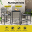 Gardeon 3Pcs Outdoor Bar Set Stools Dining Chairs Table Patio Aluminium Bistro Set Black