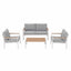 Gardeon 4-Piece Outdoor Sofa Set Aluminum Frame table and Chairs White