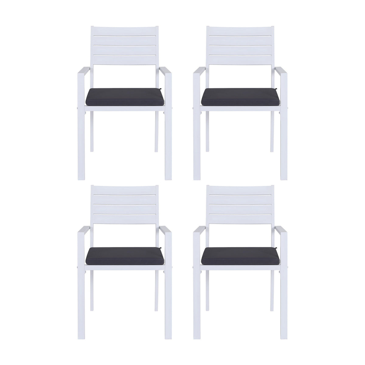 Gardeon 4PC Outdoor Dining Chairs Stackable Aluminum Lounge Chair Patio Furniture