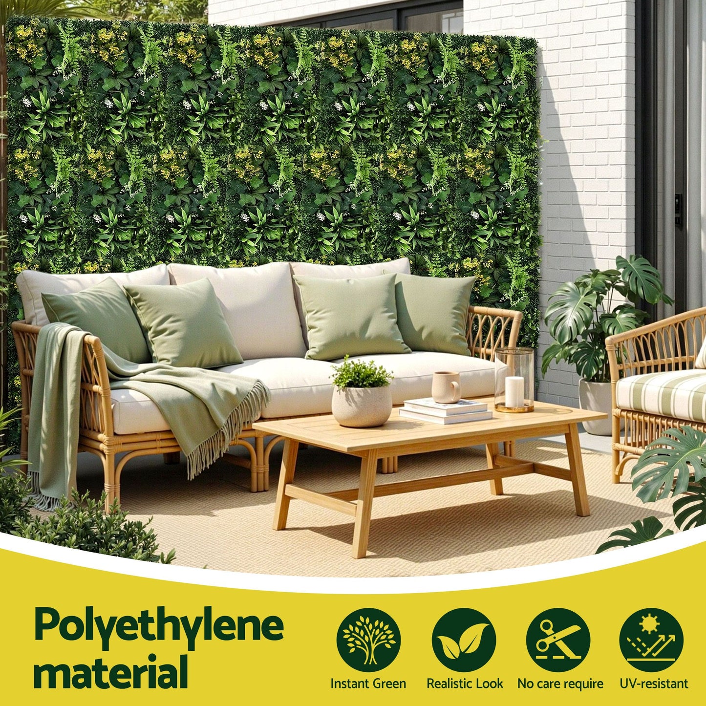 Gardeon 4PCS Artificial Plant Wall Panels 40X60CM Boxwood Panel Backyard Hedge Grass Backdrop Green Decor
