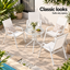 Gardeon 5PC Bistro Set Outdoor Table and Chairs Stackable Patio Furniture White