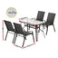 Gardeon 5PC Outdoor Dining Set Table and Chairs Patio Furniture Bistro Set Garden Black