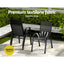 Gardeon 5PC Outdoor Dining Set Table and Chairs Patio Furniture Bistro Set Garden Black
