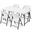 Gardeon 5PCS Outdoor Dining Set 120CM Folding Table and Chairs Patio Furniture White