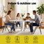 Gardeon 5PCS Outdoor Dining Set 120CM Folding Table and Chairs Patio Furniture White